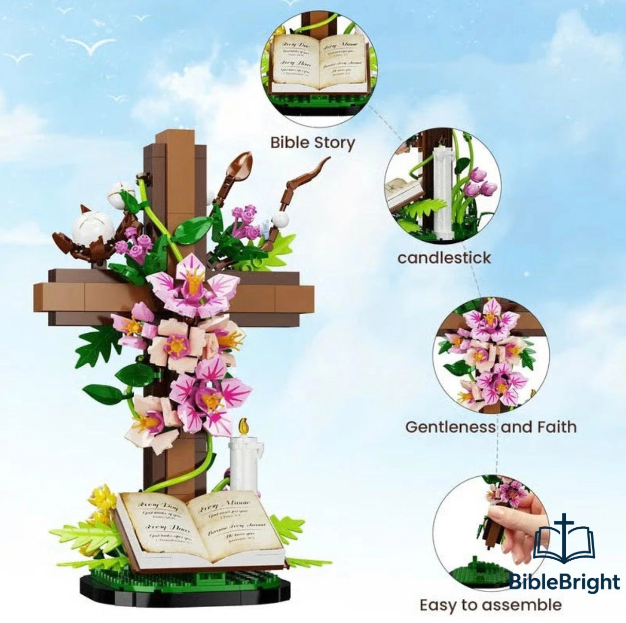 BibleBright | Cross Flower Bricks